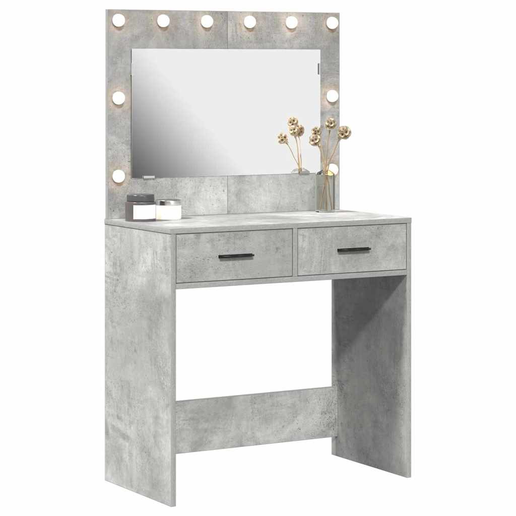 Table de Toilette avec tiroir Gris béton 78,5 x 41 x 135 cm - XIOS