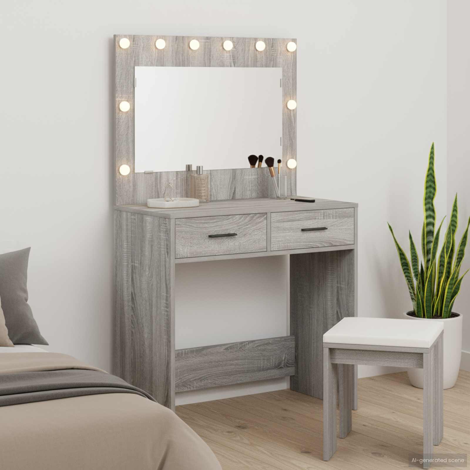 Table de Toilette Gris Sonoma 78,5 x 41 x 135 cm