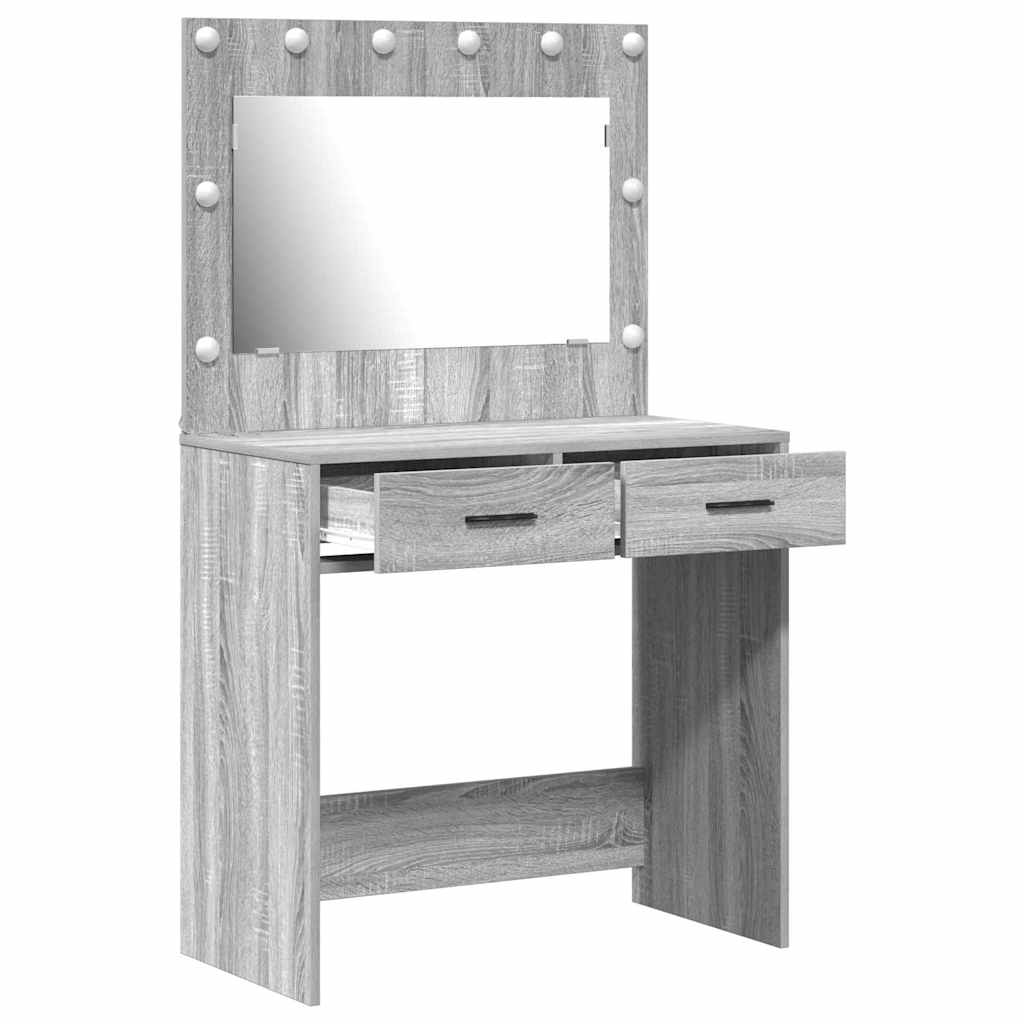 Coiffeuse Sonoma gris 78.5 x 41 x 135 cm Bois d'ingénierie - XIOS