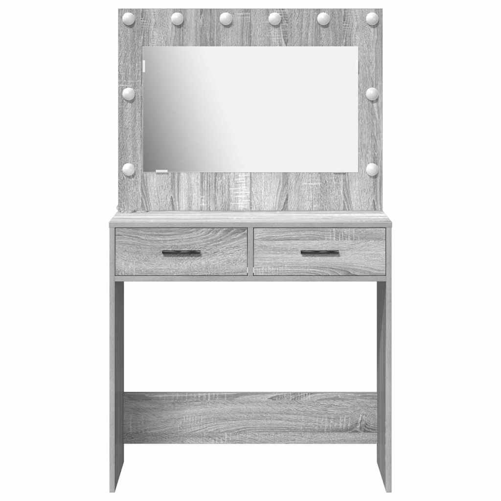 Coiffeuse Sonoma gris 78.5 x 41 x 135 cm Bois d'ingénierie - XIOS