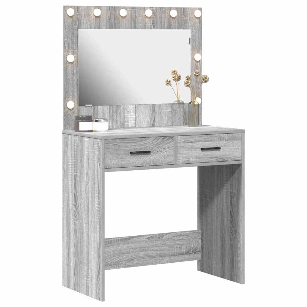 Coiffeuse Sonoma gris 78.5 x 41 x 135 cm Bois d'ingénierie - XIOS