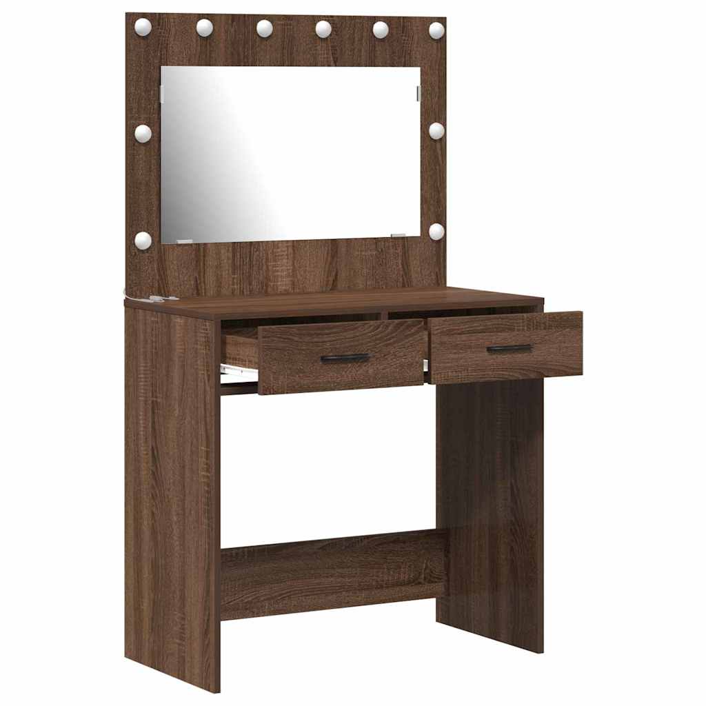 Table de Toilette Chêne brun 78,5 x 41 x 135 cm