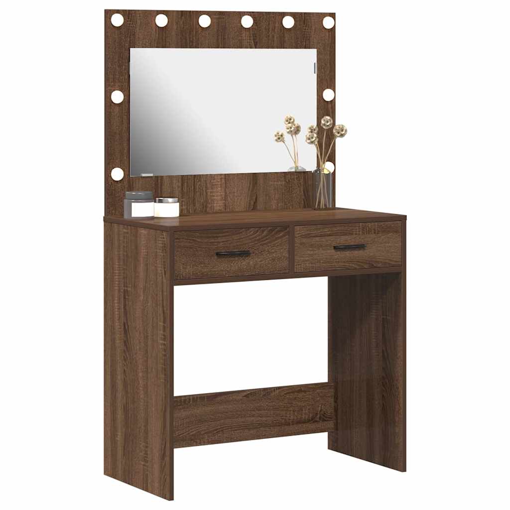 Table de Toilette Chêne brun 78,5 x 41 x 135 cm