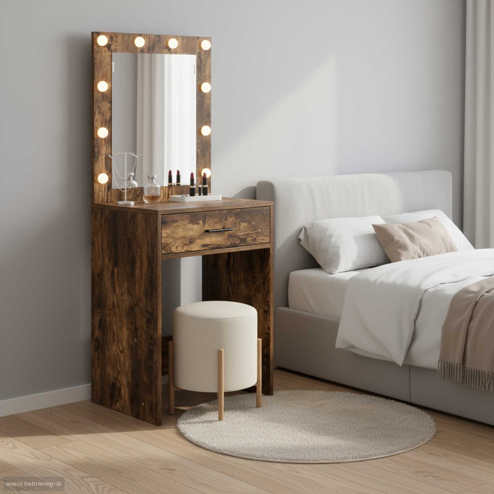 Coiffeuse Chêne fumé 50 x 41 x 135 cm Bois d'ingénierie - XIOS