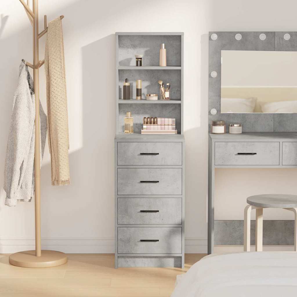 Haut Armoire Gris béton 40 x 41 x 135 cm Bois d'ingénierie - XIOS