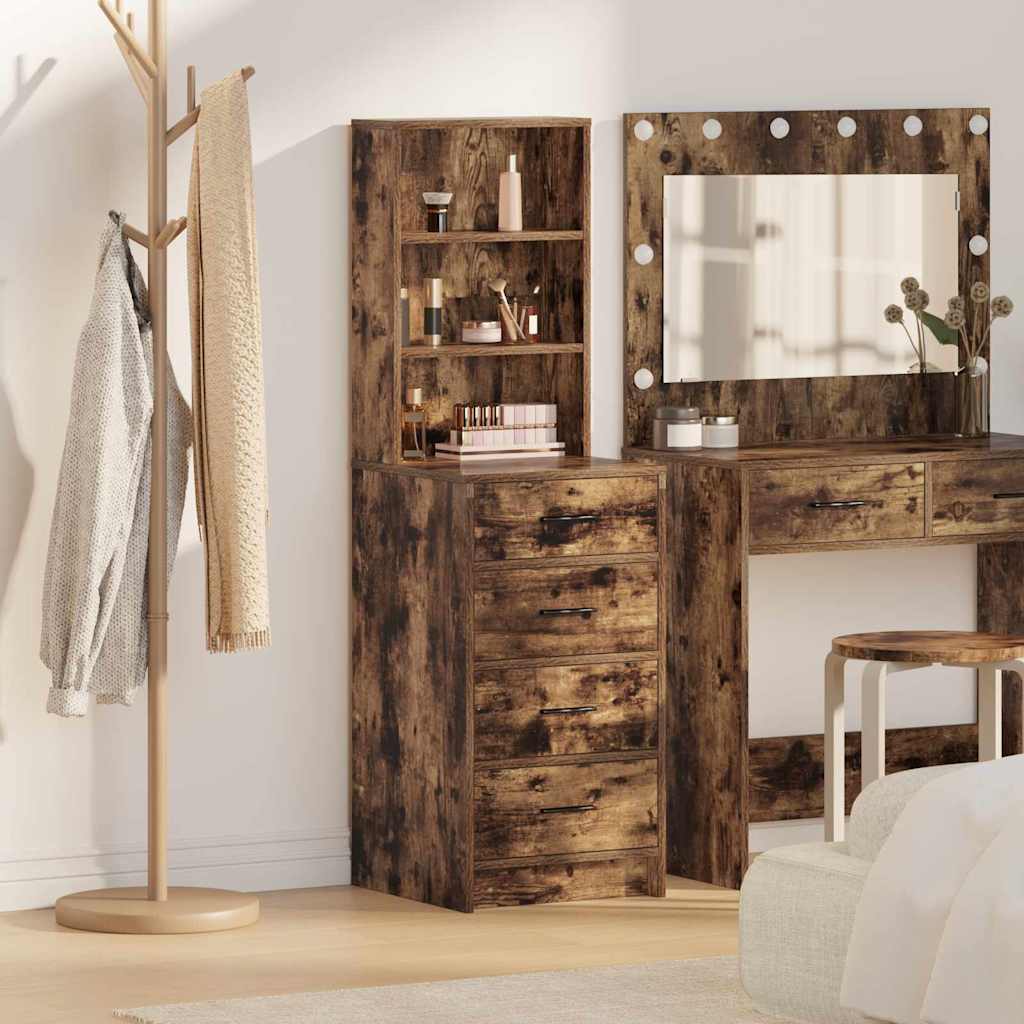 Haut Armoire Chêne fumé 40 x 41 x 135 cm Bois d'ingénierie - XIOS