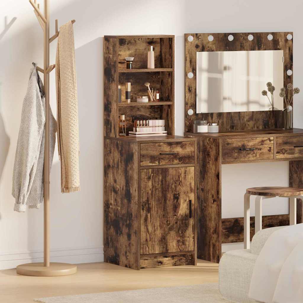 Haut Armoire Chêne fumé 40 x 40,5 x 135 cm Bois d'ingénierie - XIOS