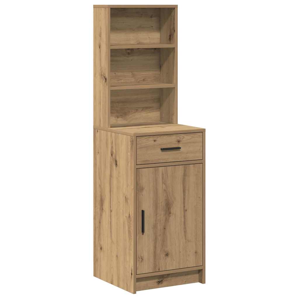 Haut Armoire avec tiroir chêne artisanal 40 x 40,5 x 135 cm - XIOS