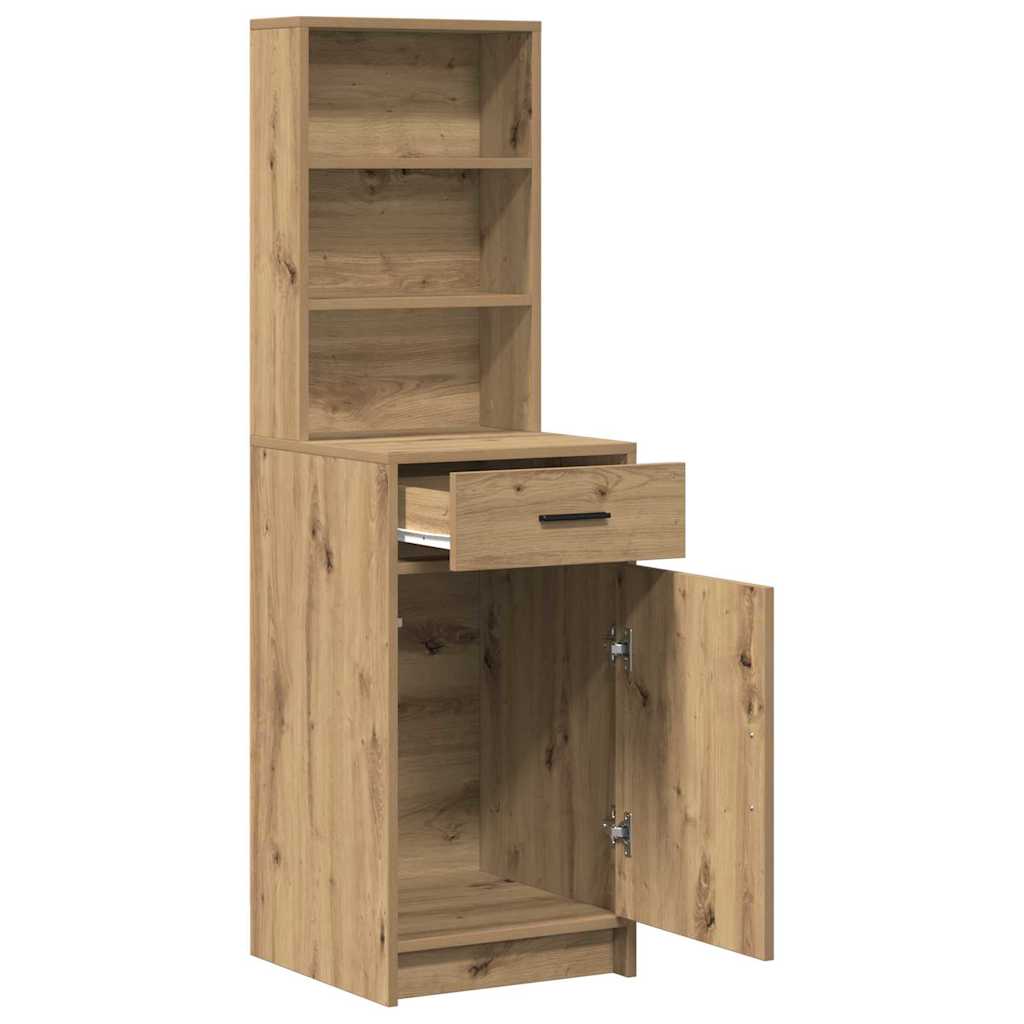 Haut Armoire avec tiroir chêne artisanal 40 x 40,5 x 135 cm - XIOS