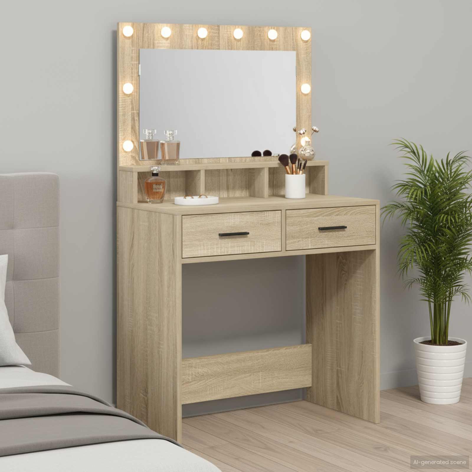 Table de Toilette Chêne Sonoma 79 x 41 x 135 cm
