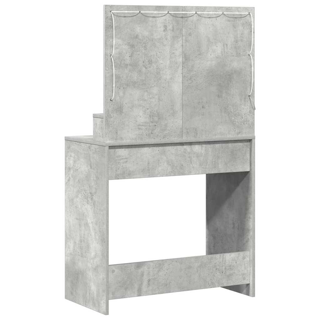Table de Toilette Gris béton 79 x 41 x 135 cm Bois d'ingénierie - XIOS