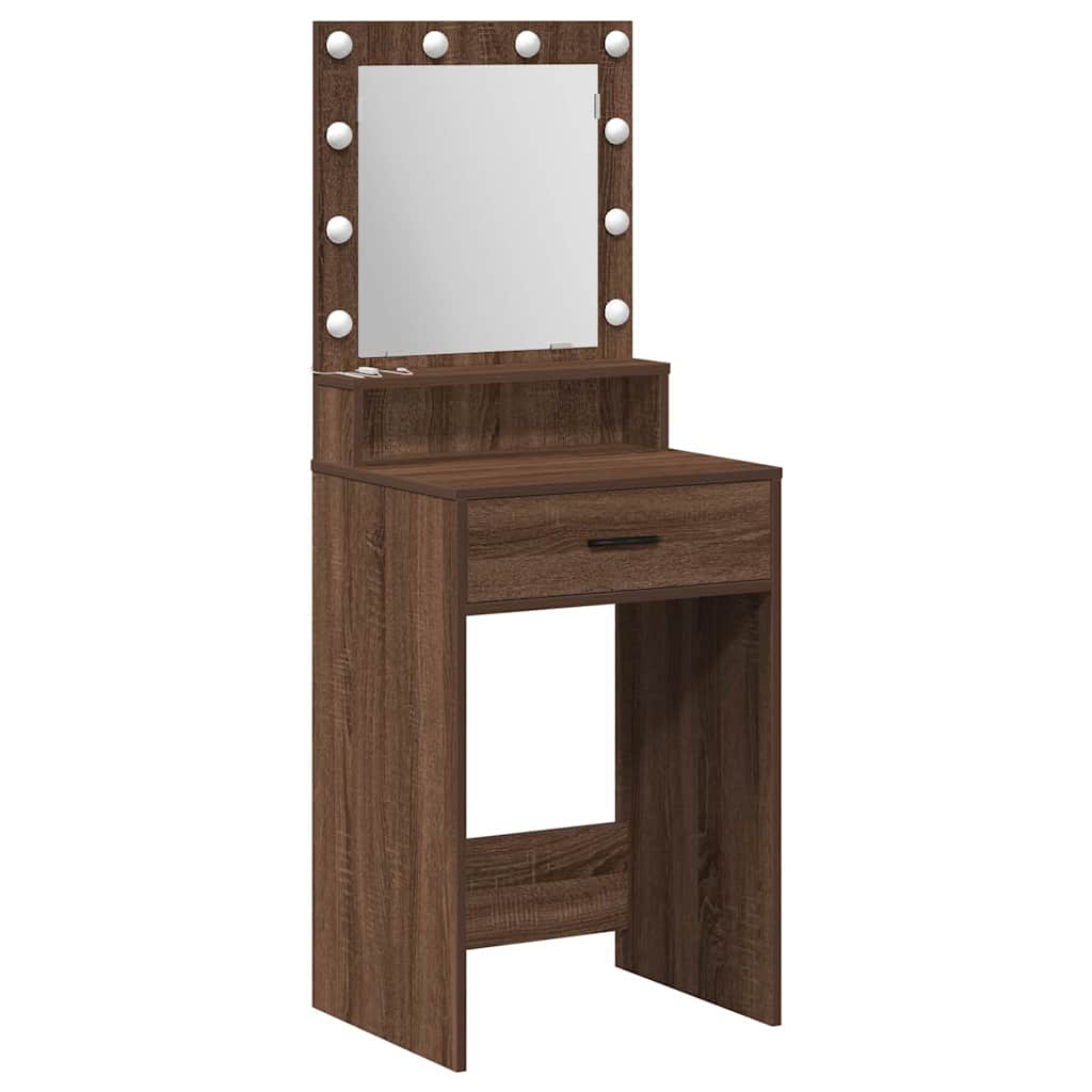 Table de Toilette Chêne brun 50 x 41 x 135 cm Bois d'ingénierie - XIOS