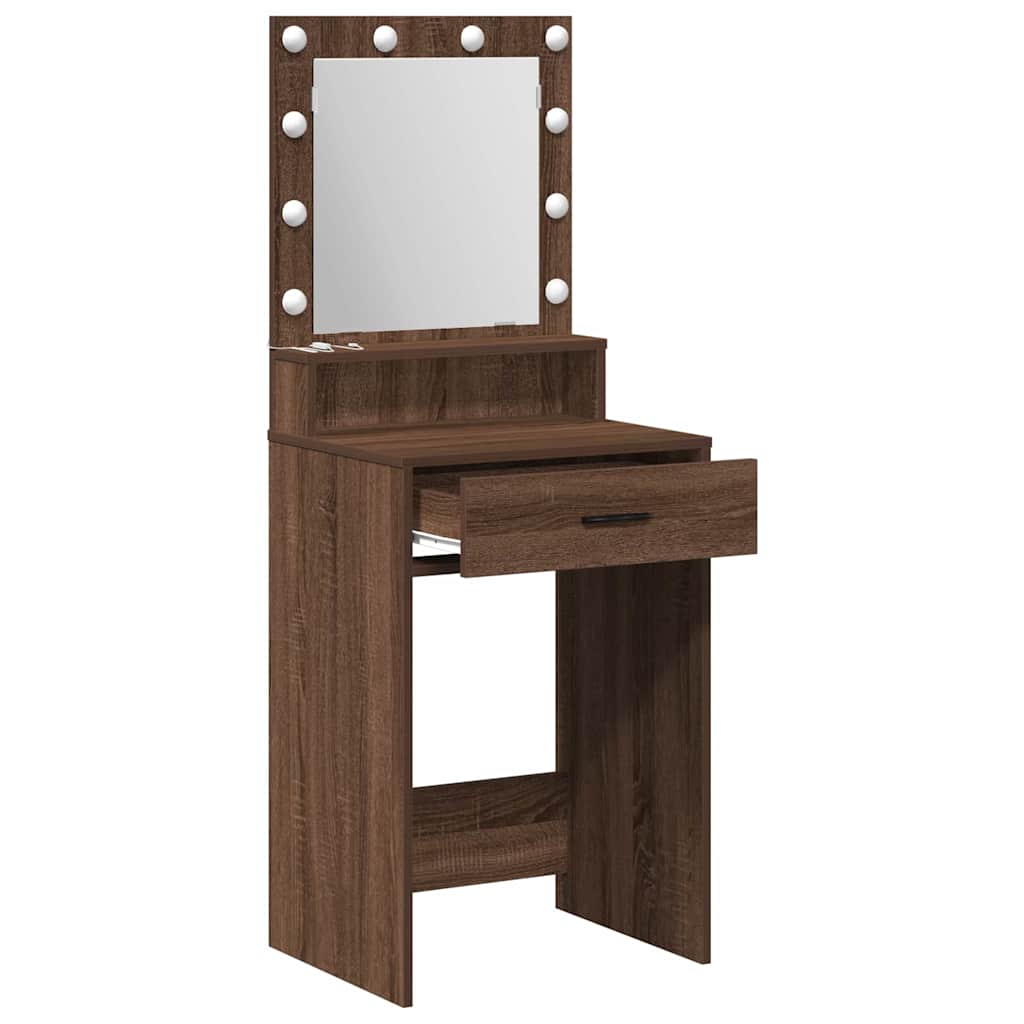 Table de Toilette Chêne brun 50 x 41 x 135 cm Bois d'ingénierie - XIOS
