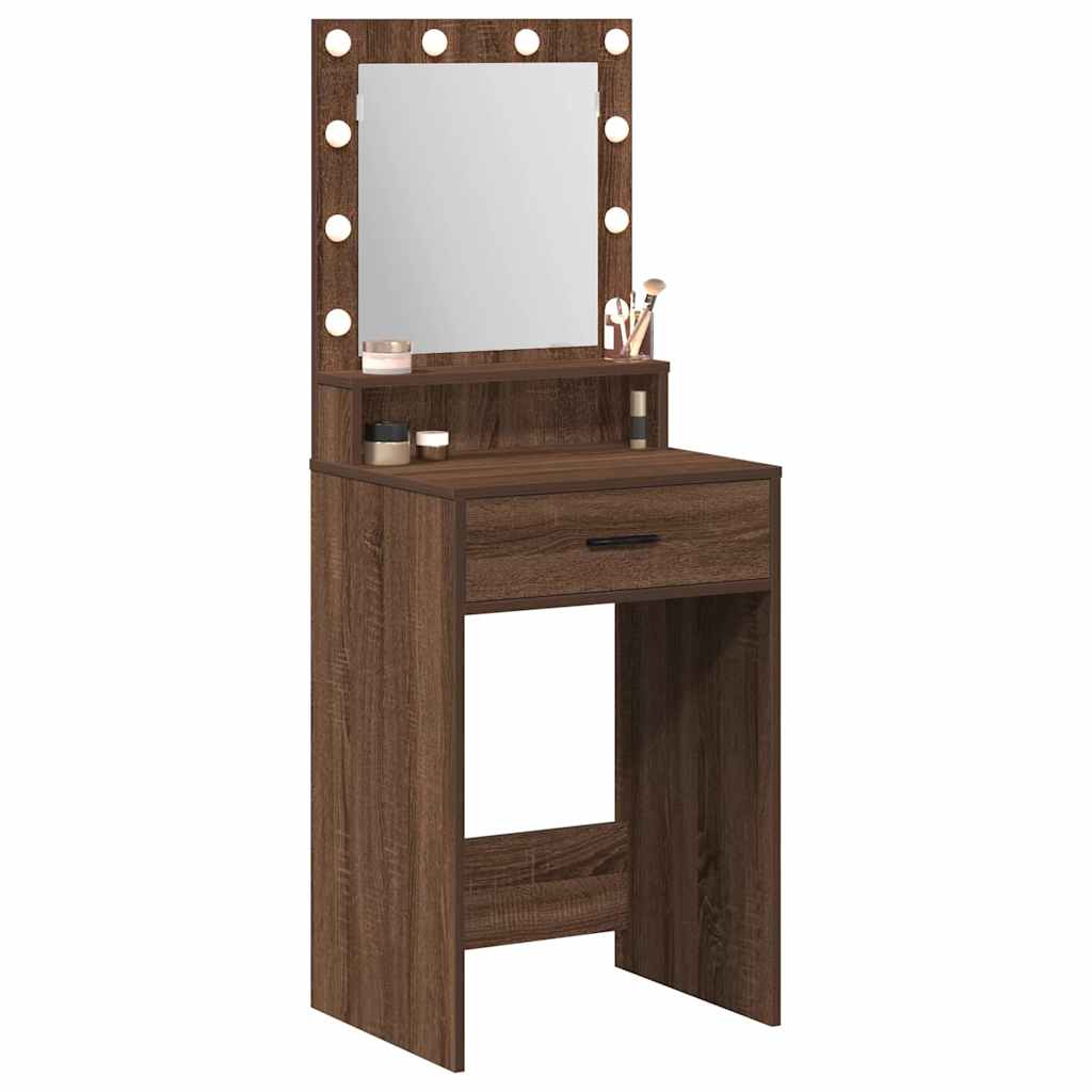 Table de Toilette Chêne brun 50 x 41 x 135 cm Bois d'ingénierie - XIOS