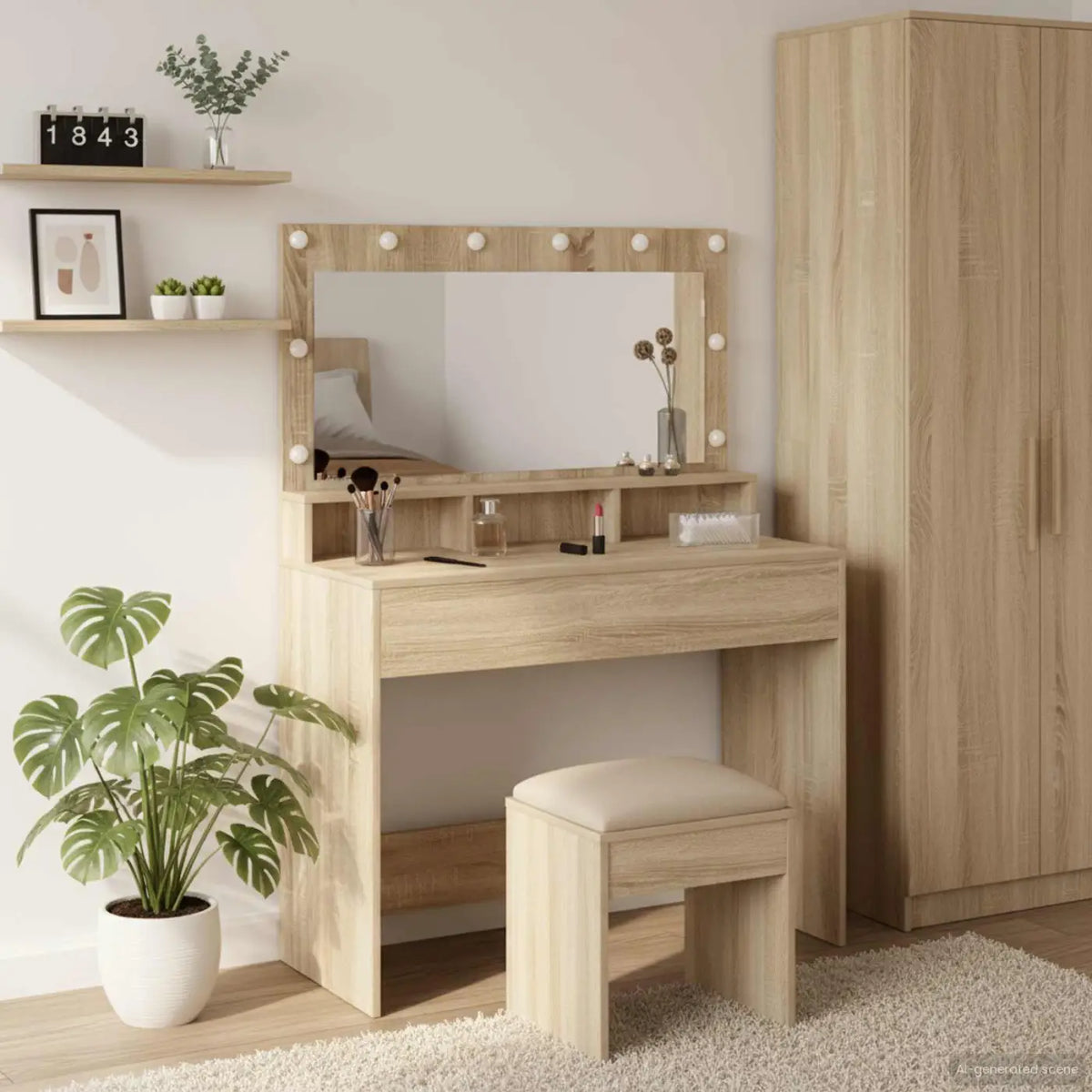 Table de Toilette Chêne Sonoma 100 x 41 x 135 cm - XIOS