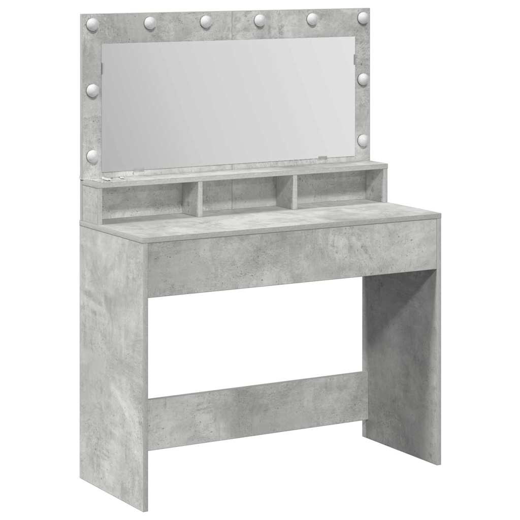 Table de Toilette avec étagère Gris béton 100 x 41 x 135 cm - XIOS