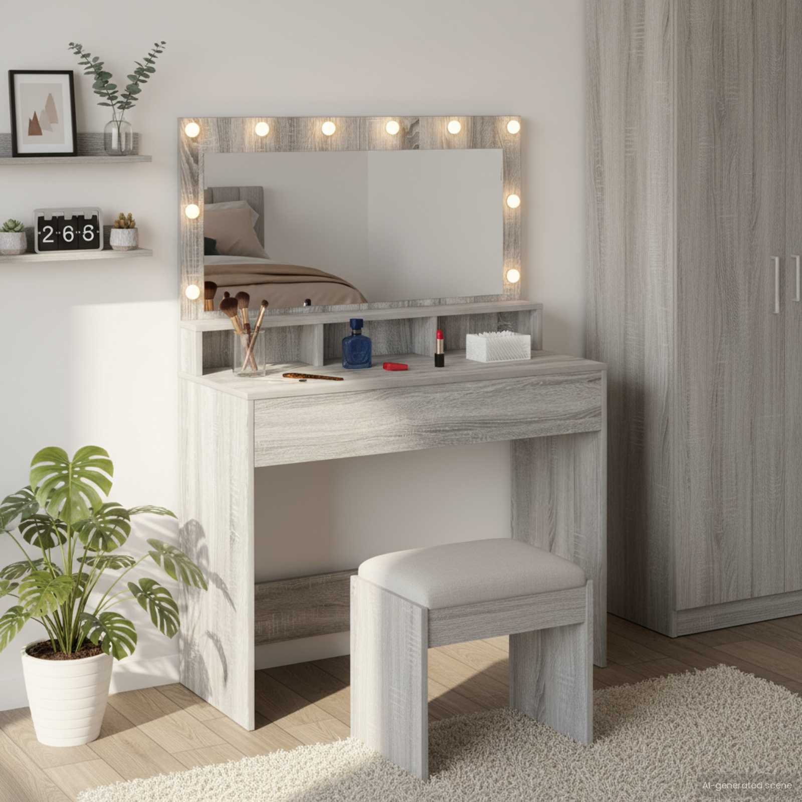 Table de Toilette Gris Sonoma 100 x 41 x 135 cm