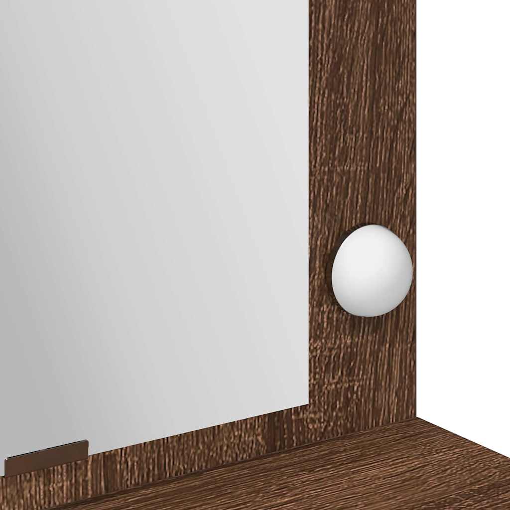 Table de Toilette avec étagère Chêne brun 100 x 41 x 135 cm - XIOS