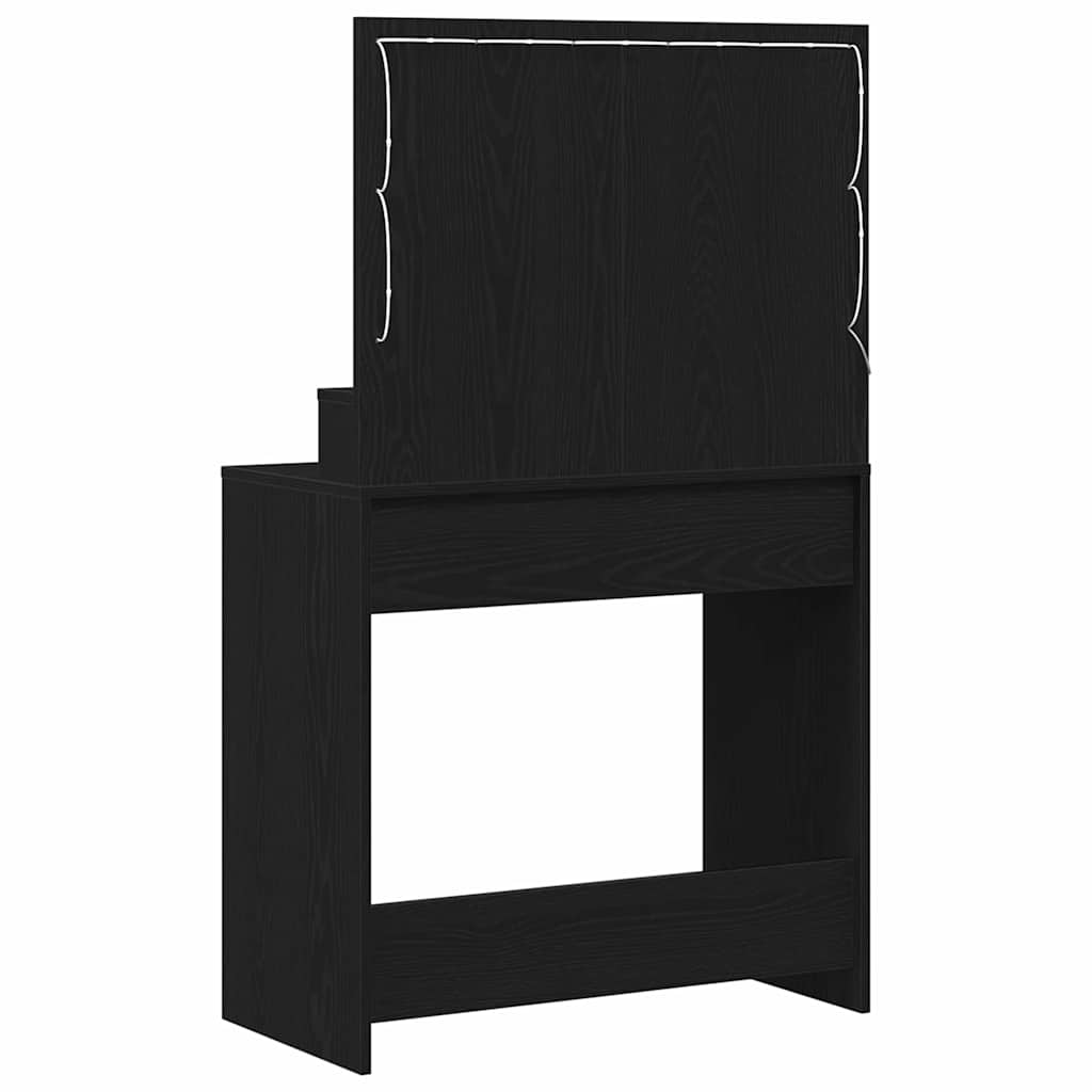 Table de Toilette avec étagère Chêne noir 75,5 x 41 x 135 cm - XIOS