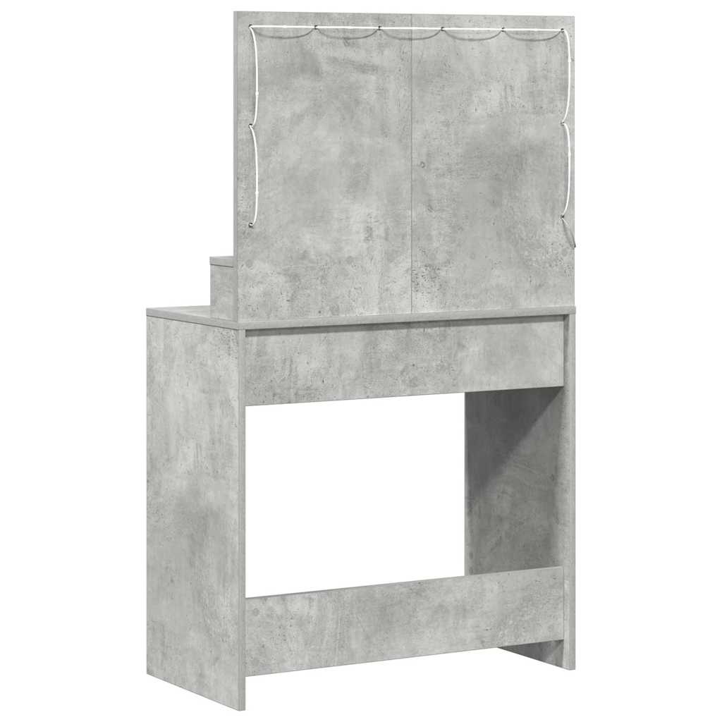 Table de Toilette avec étagère Gris béton 75,5 x 41 x 135 cm - XIOS