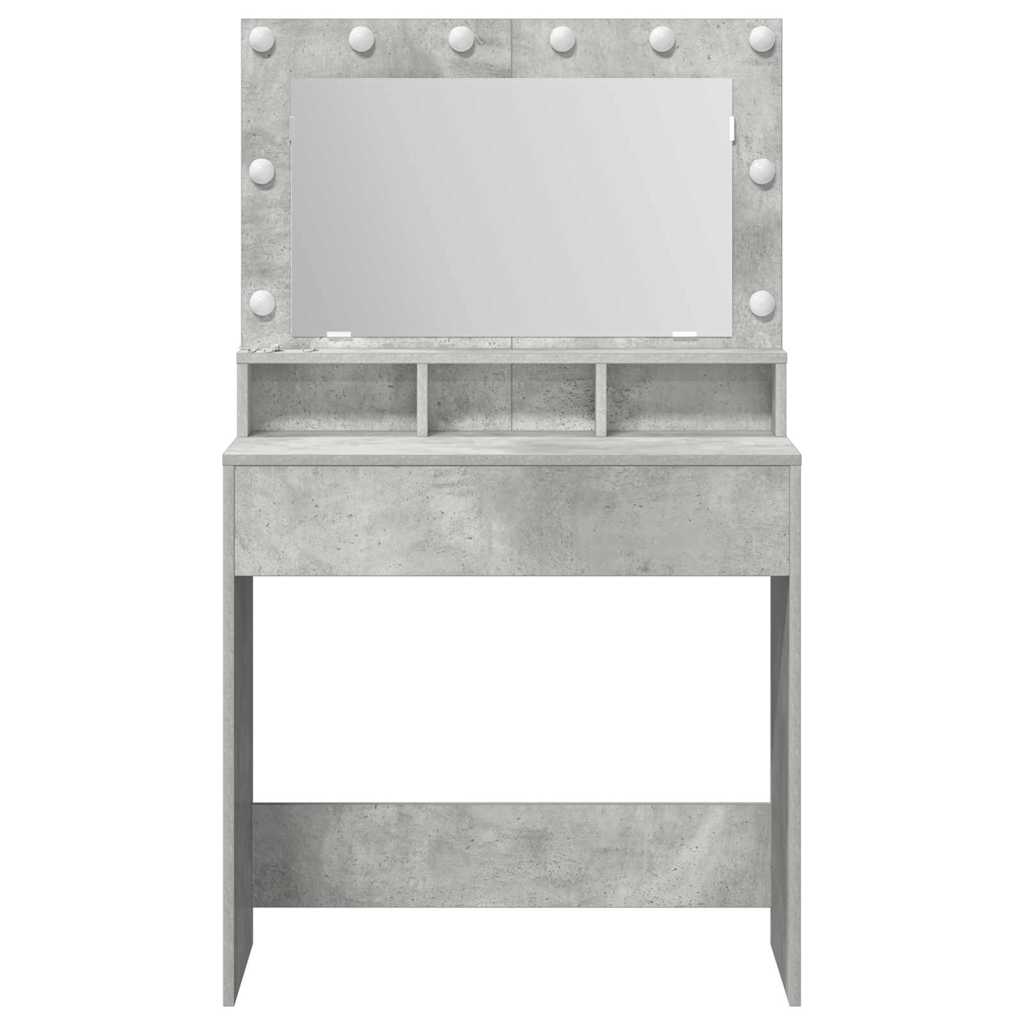 Table de Toilette avec étagère Gris béton 75,5 x 41 x 135 cm - XIOS