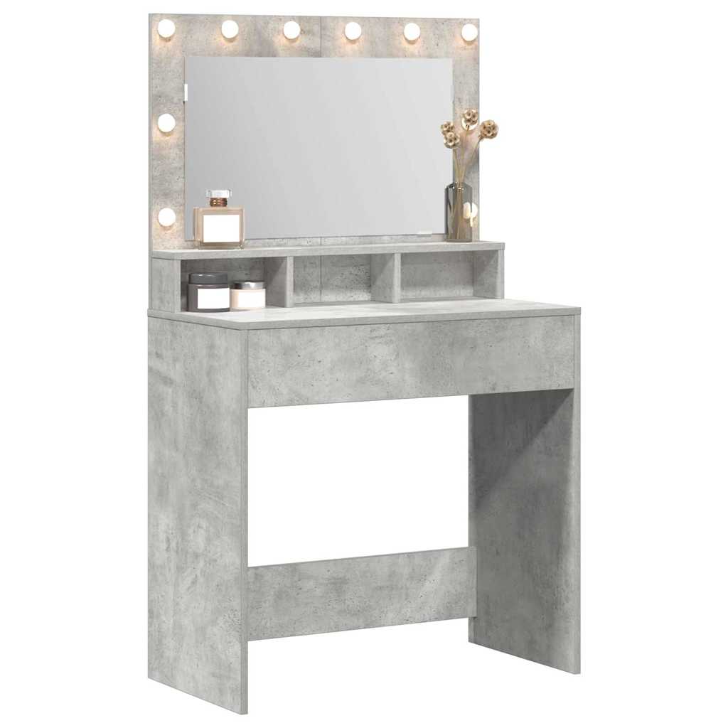 Table de Toilette avec étagère Gris béton 75,5 x 41 x 135 cm - XIOS