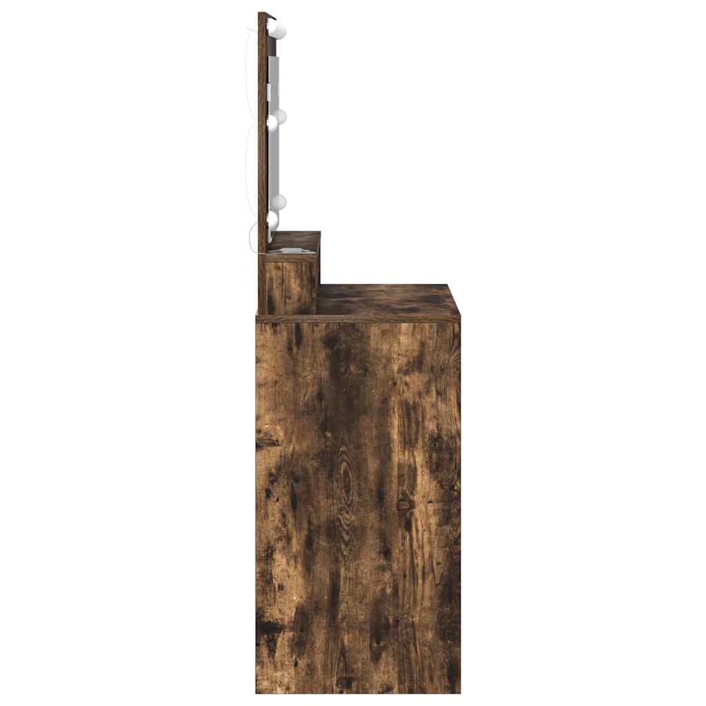 Table de Toilette avec étagère Chêne fumé 75,5 x 41 x 135 cm - XIOS