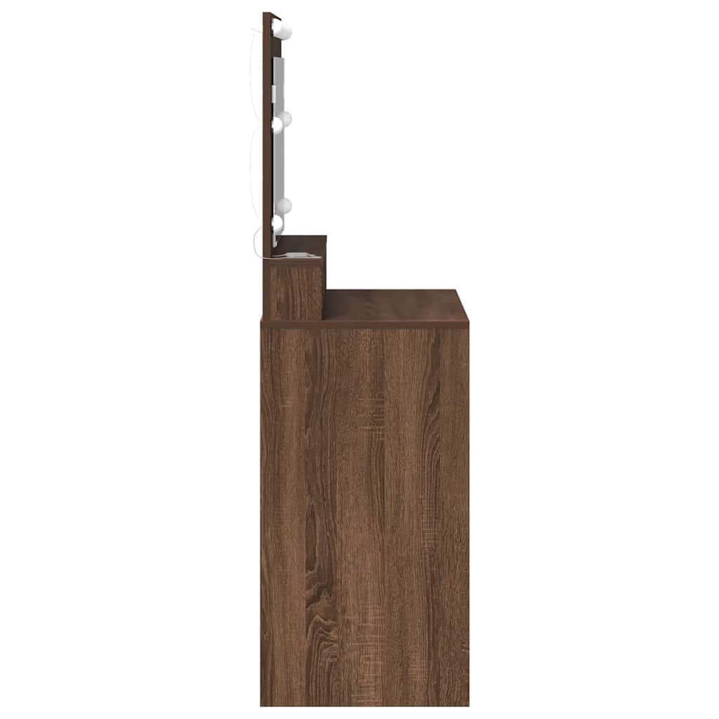 Table de Toilette avec étagère Chêne brun 75,5 x 41 x 135 cm - XIOS