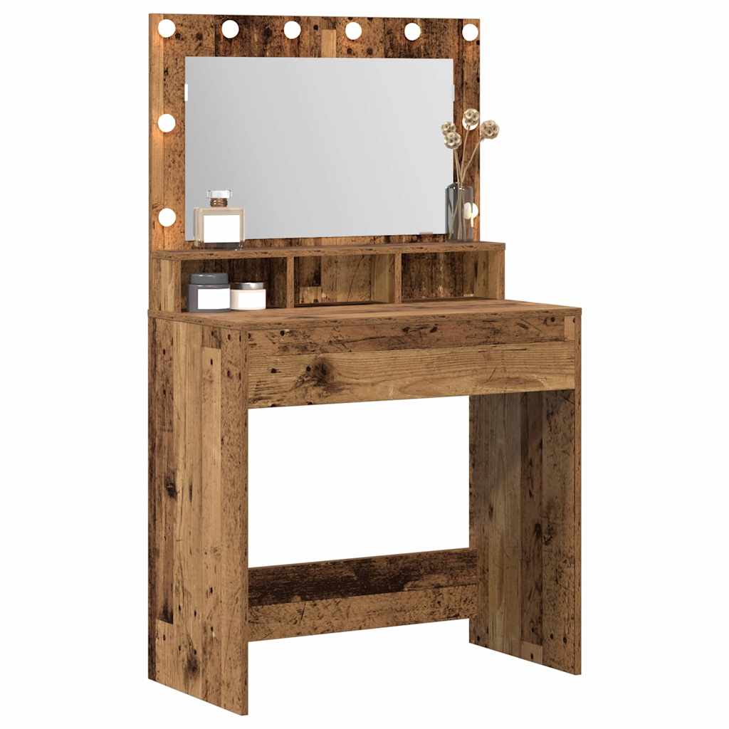 Table de Toilette avec étagère Bois ancien 75,5 x 41 x 135 cm - XIOS