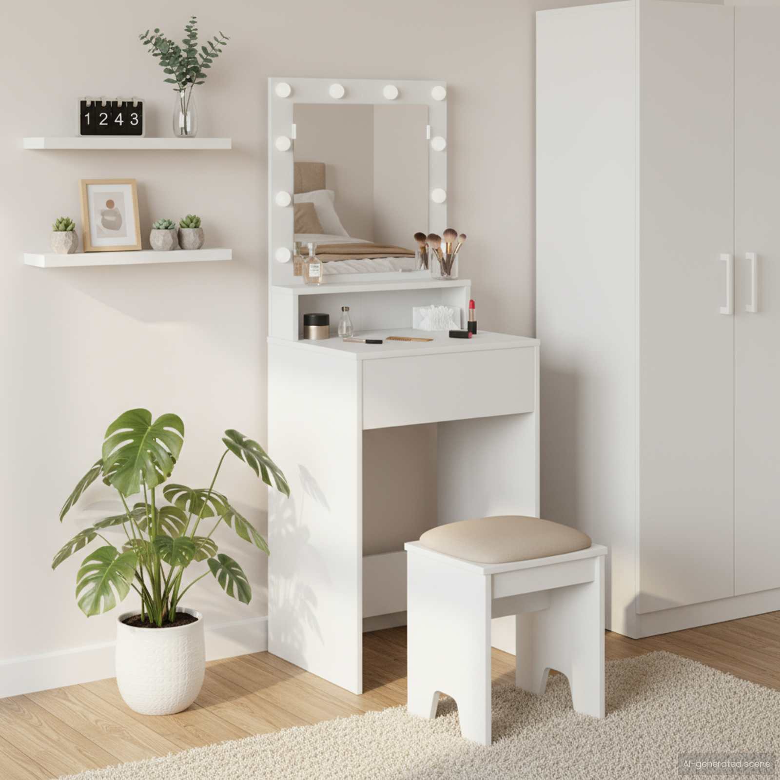 Table de Toilette Blanc 50 x 41 x 135 cm Bois d'ingénierie - XIOS