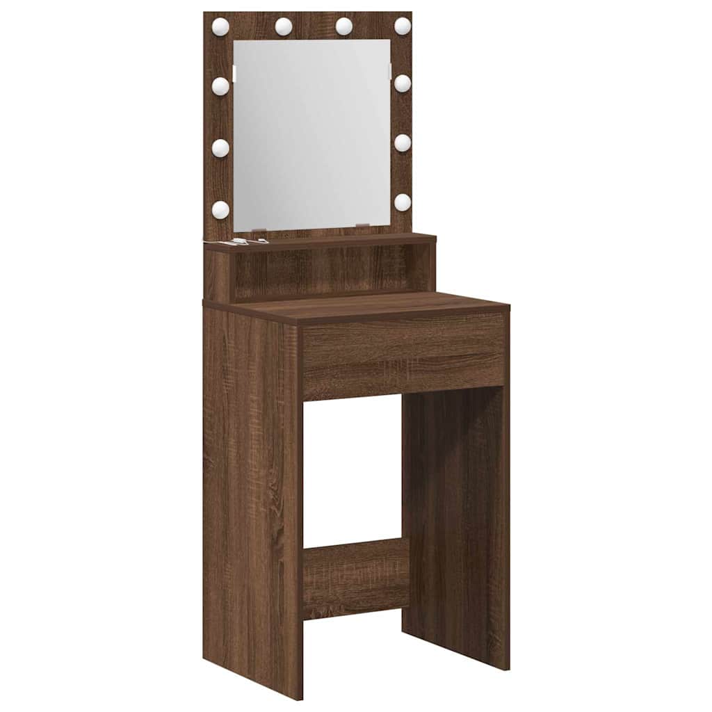Table de Toilette Chêne brun 50 x 41 x 135 cm Bois d'ingénierie - XIOS