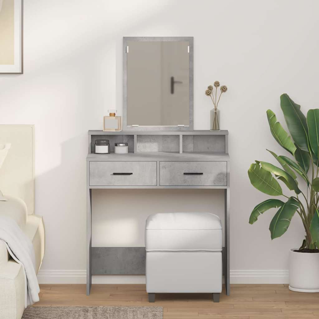 Coiffeuse Gris béton 79 x 41 x 140 cm Bois d'ingénierie - XIOS