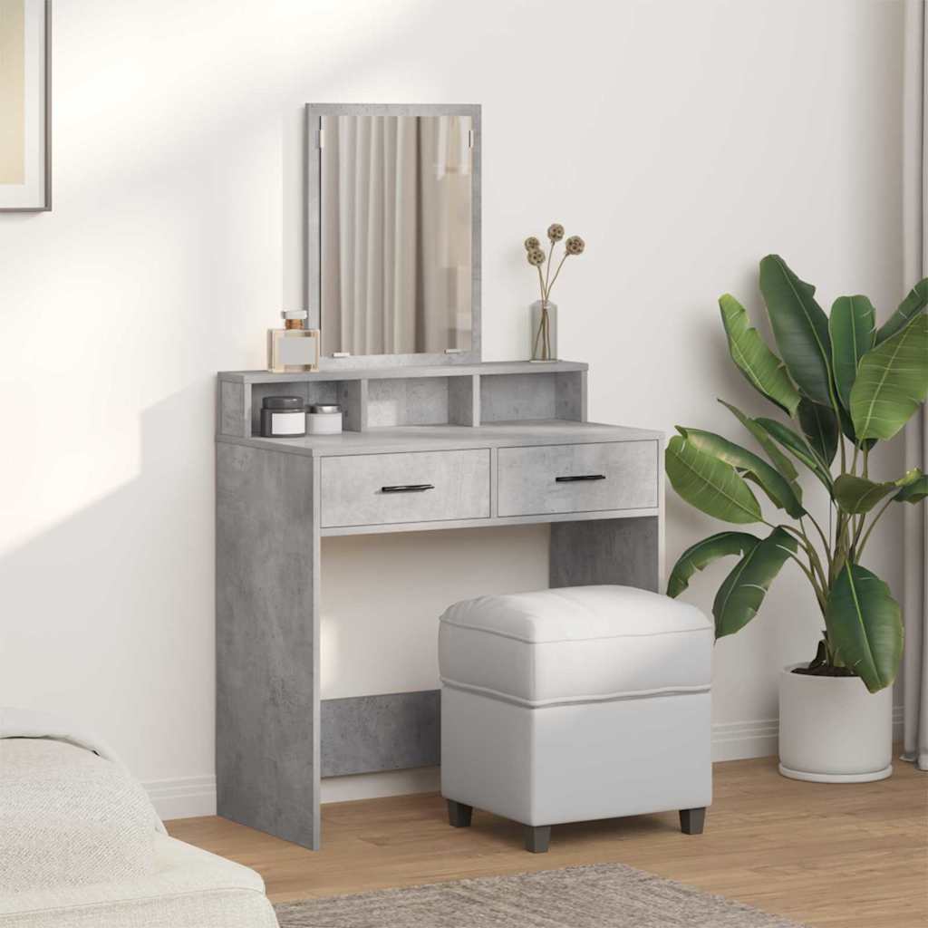 Table de Toilette Gris béton 79 x 41 x 140 cm Bois d'ingénierie - XIOS