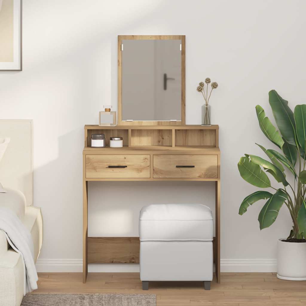 Table de Toilette avec tiroir Chêne artisanal 79 x 41 x 140 cm - XIOS