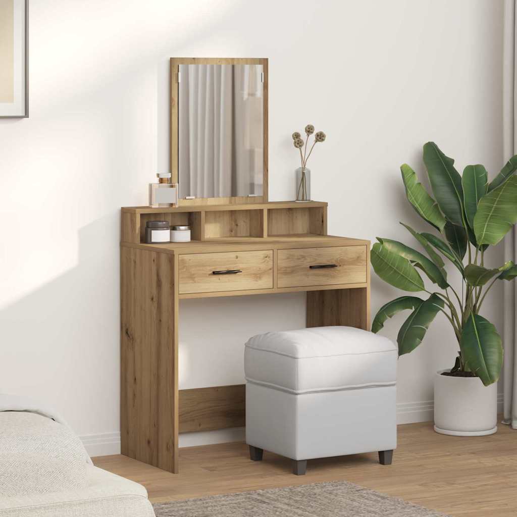 Table de Toilette avec tiroir Chêne artisanal 79 x 41 x 140 cm - XIOS