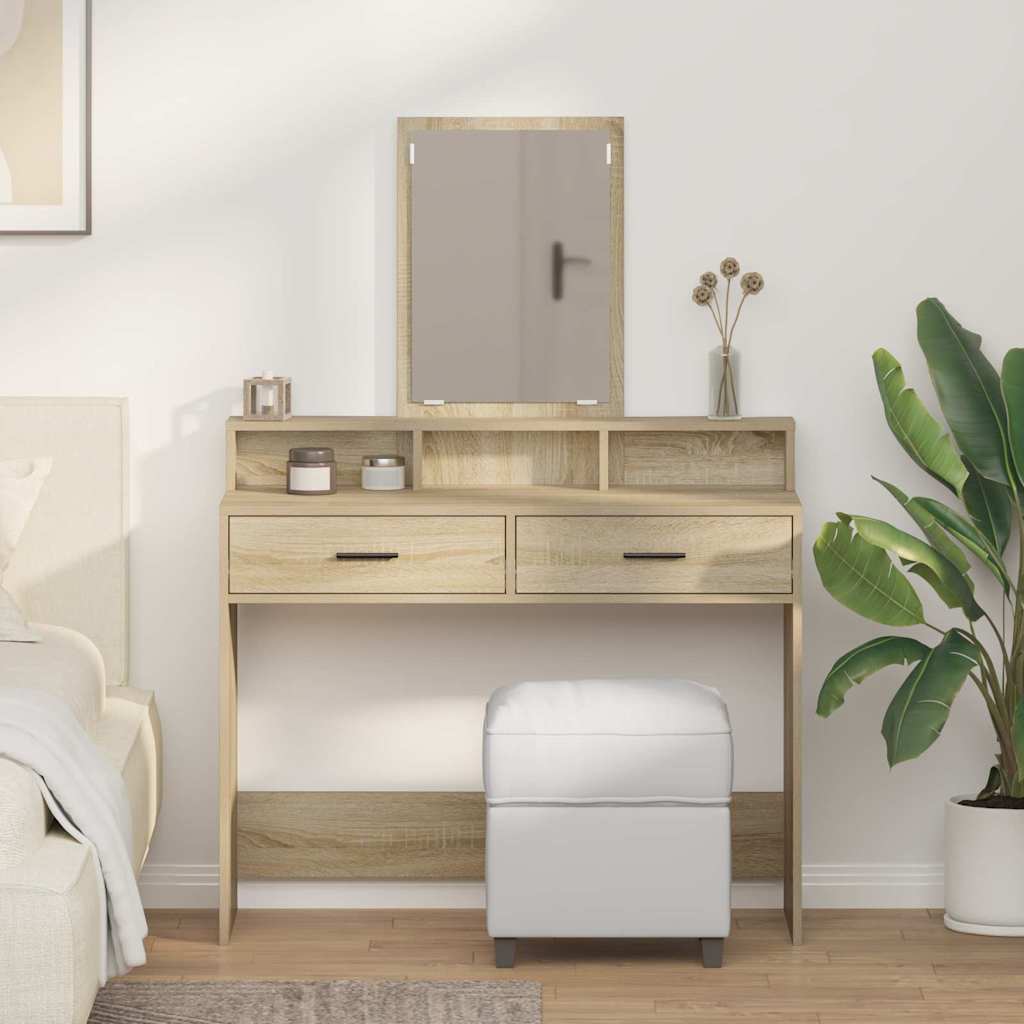 Table de Toilette avec tiroir Chêne Sonoma 100 x 41 x 140 cm - XIOS