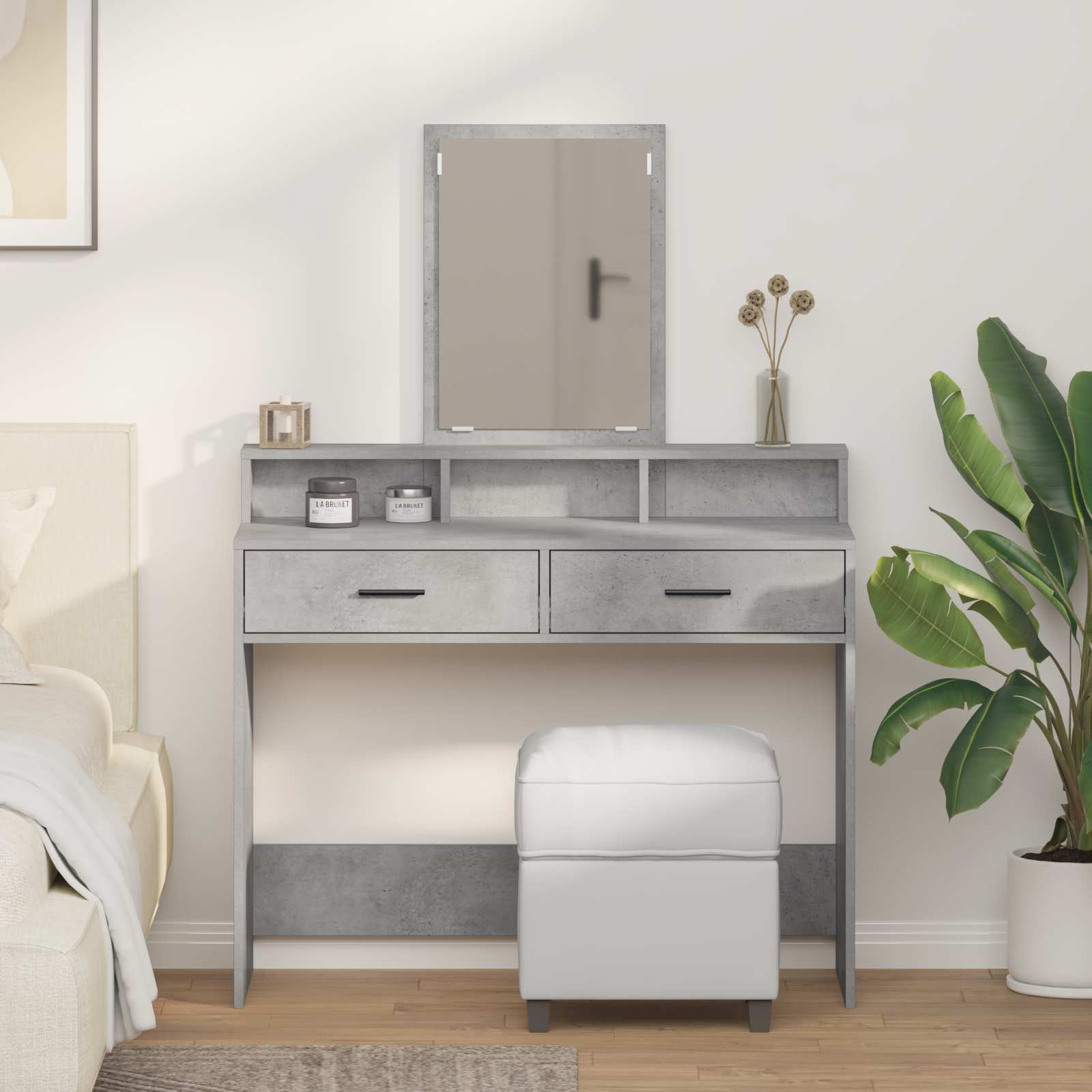Table de Toilette Gris béton 100 x 41 x 140 cm - XIOS