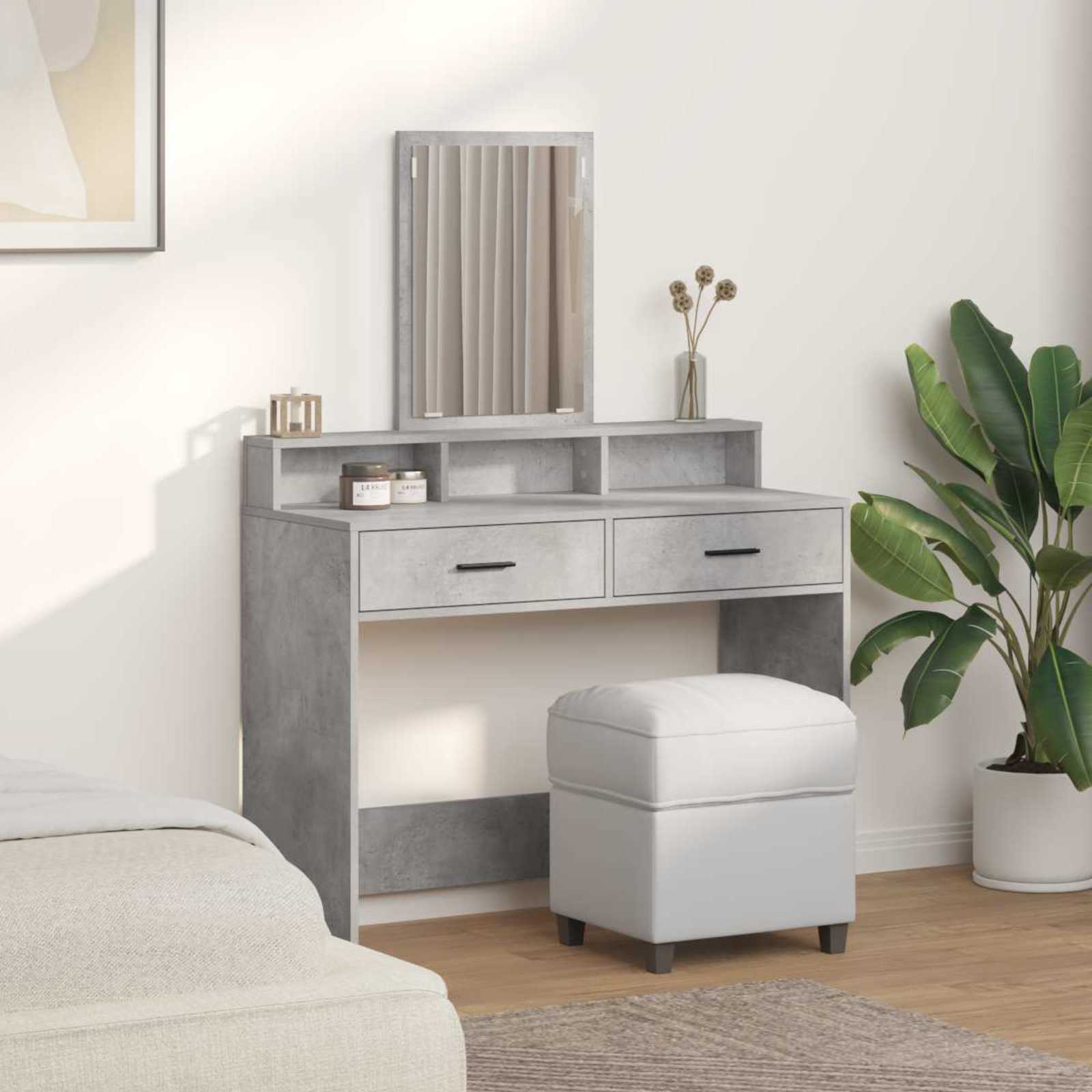 Table de Toilette Gris béton 100 x 41 x 140 cm - XIOS