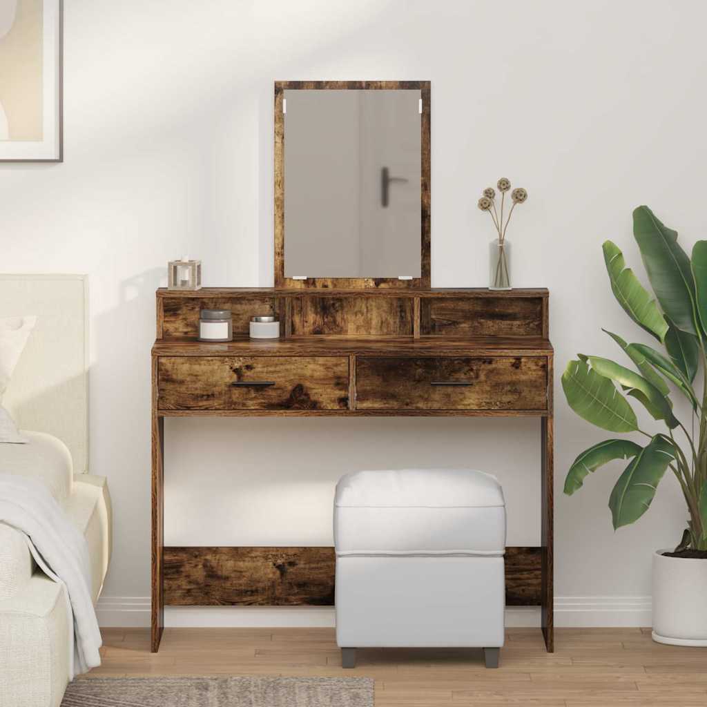 Table de Toilette avec tiroir Chêne fumé 100 x 41 x 140 cm - XIOS