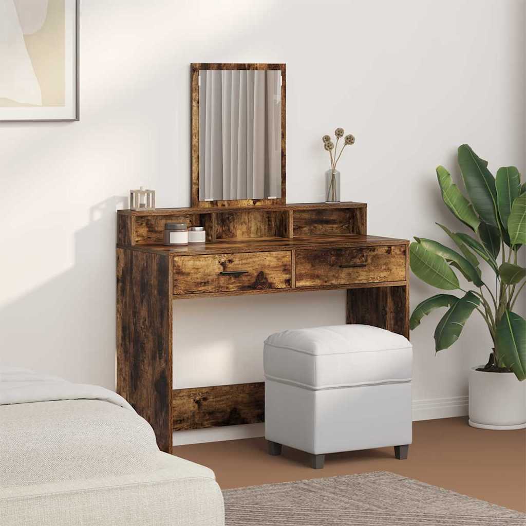 Table de Toilette avec tiroir Chêne fumé 100 x 41 x 140 cm - XIOS