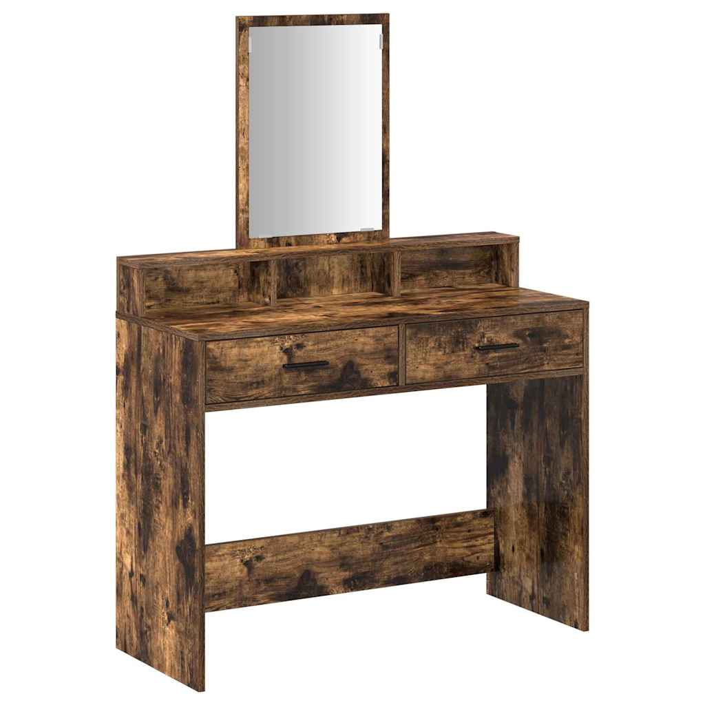 Table de Toilette avec tiroir Chêne fumé 100 x 41 x 140 cm - XIOS
