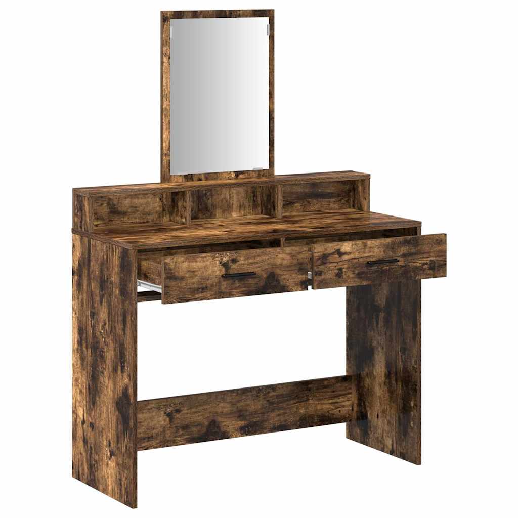 Table de Toilette avec tiroir Chêne fumé 100 x 41 x 140 cm - XIOS