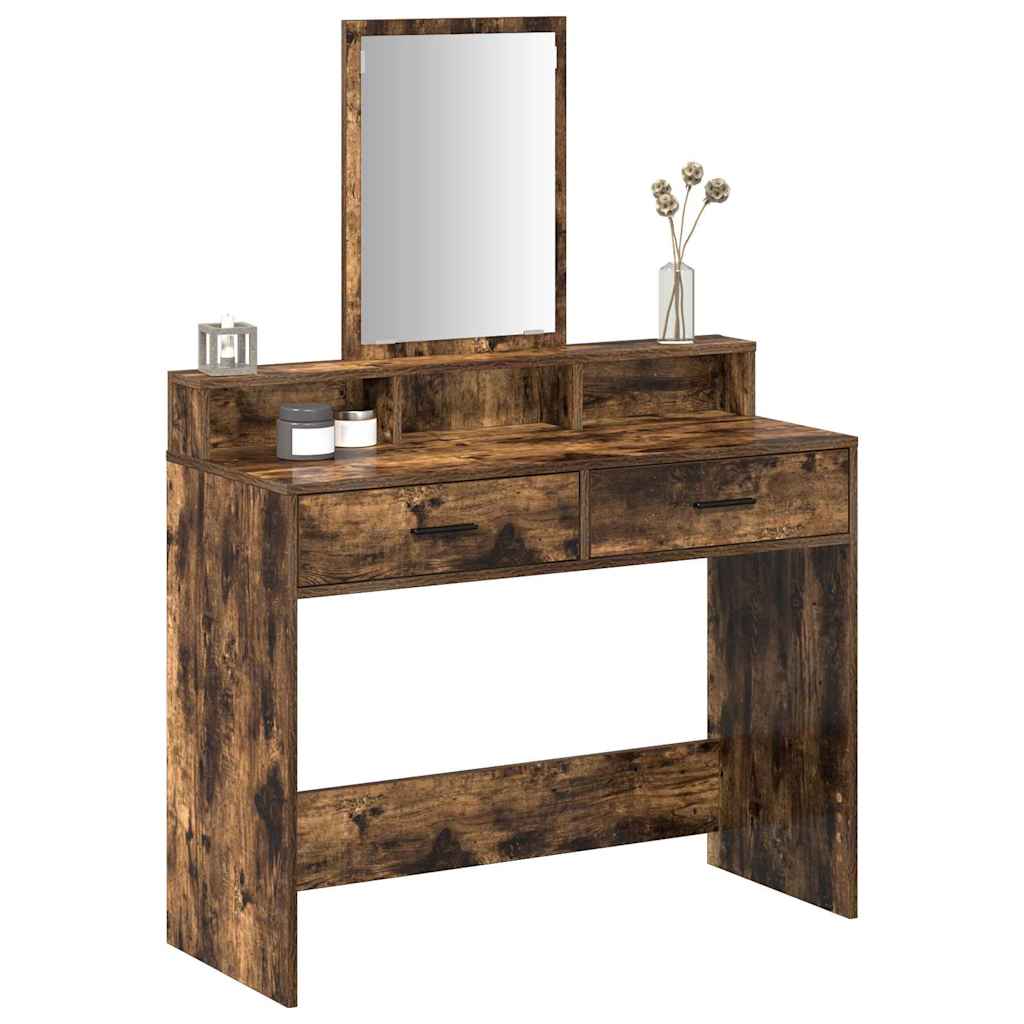 Table de Toilette avec tiroir Chêne fumé 100 x 41 x 140 cm - XIOS