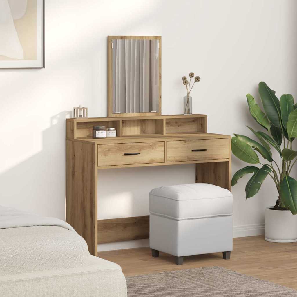 Coiffeuse chêne artisanal 100 x 41 x 140 cm Bois d'ingénierie - XIOS