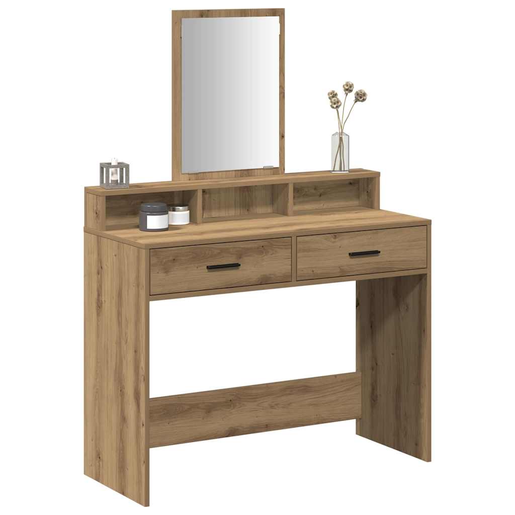Table de Toilette avec tiroir Chêne artisanal 100 x 41 x 140 cm - XIOS