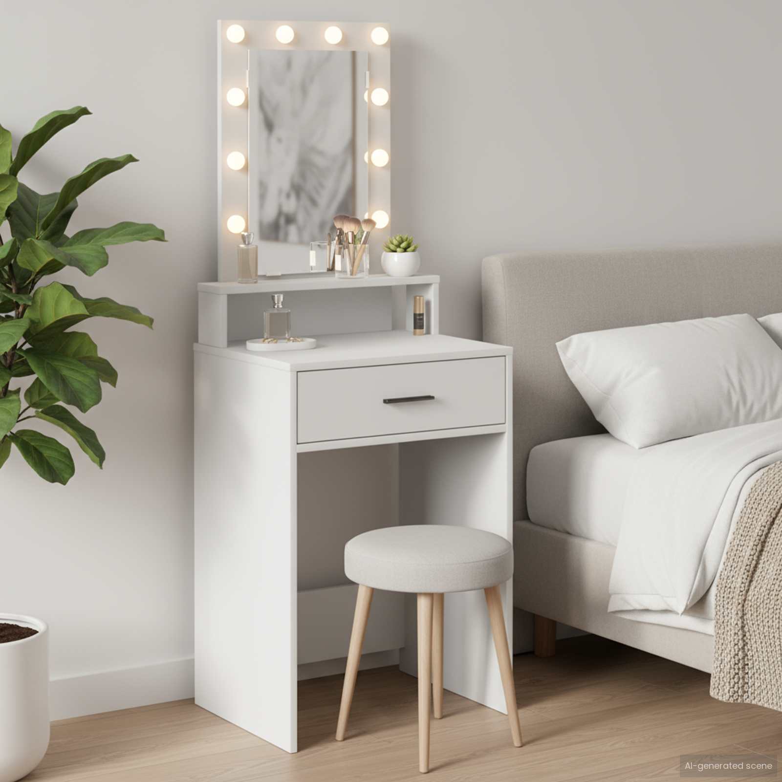 Table de Toilette Blanc 50 x 41 x 140 cm Bois d'ingénierie - XIOS