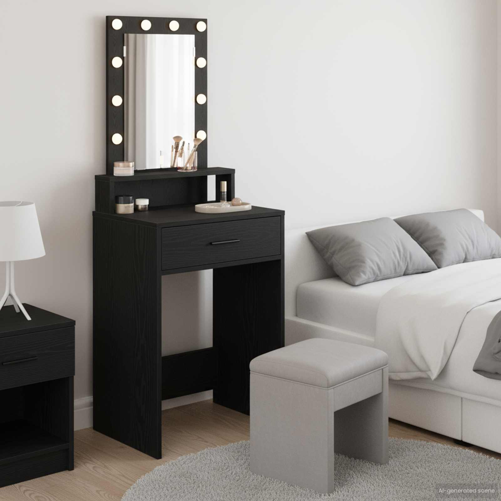 Table de Toilette Noir 50 x 41 x 140 cm Bois d'ingénierie - XIOS