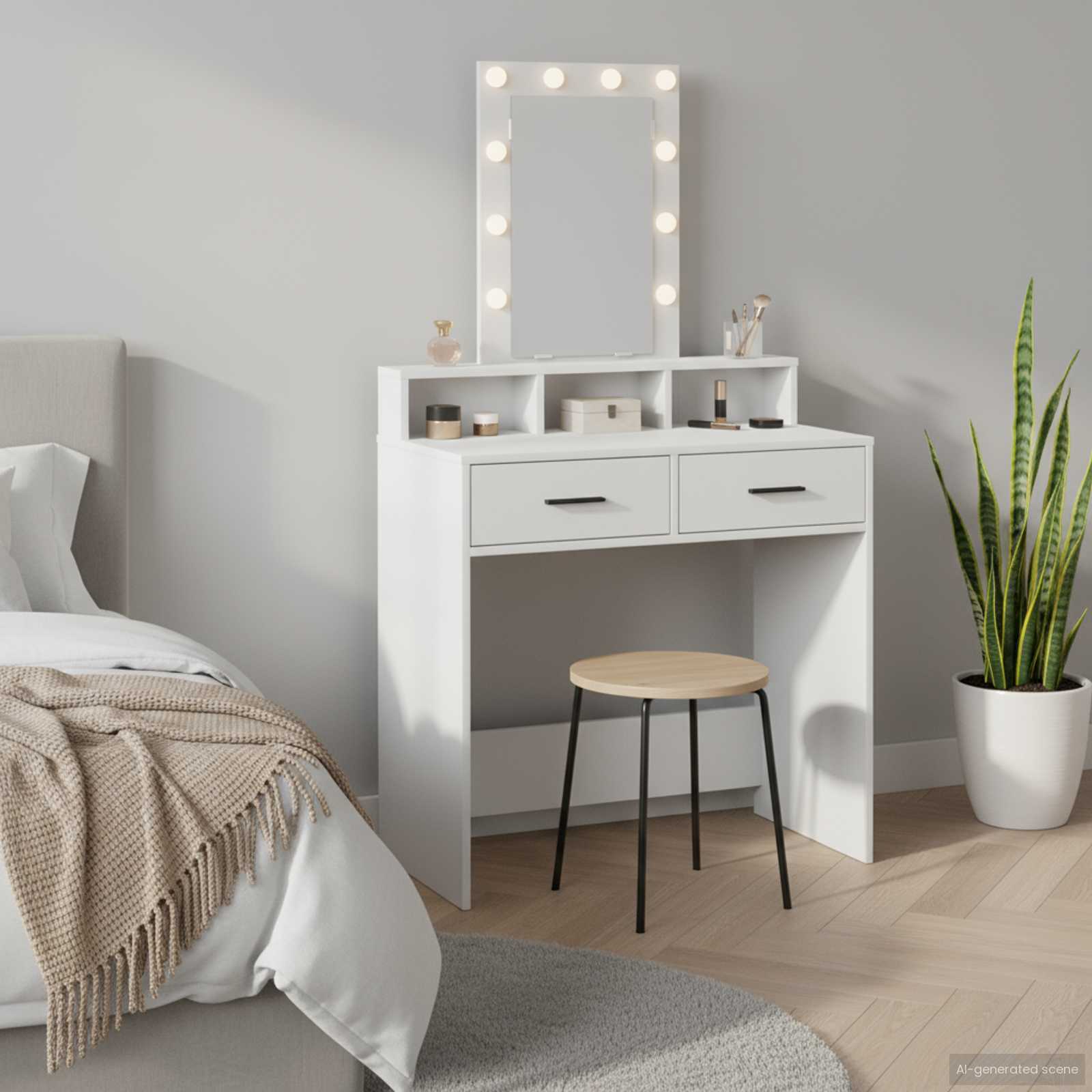 Table de Toilette Blanc 79 x 41 x 140 cm Bois d'ingénierie - XIOS