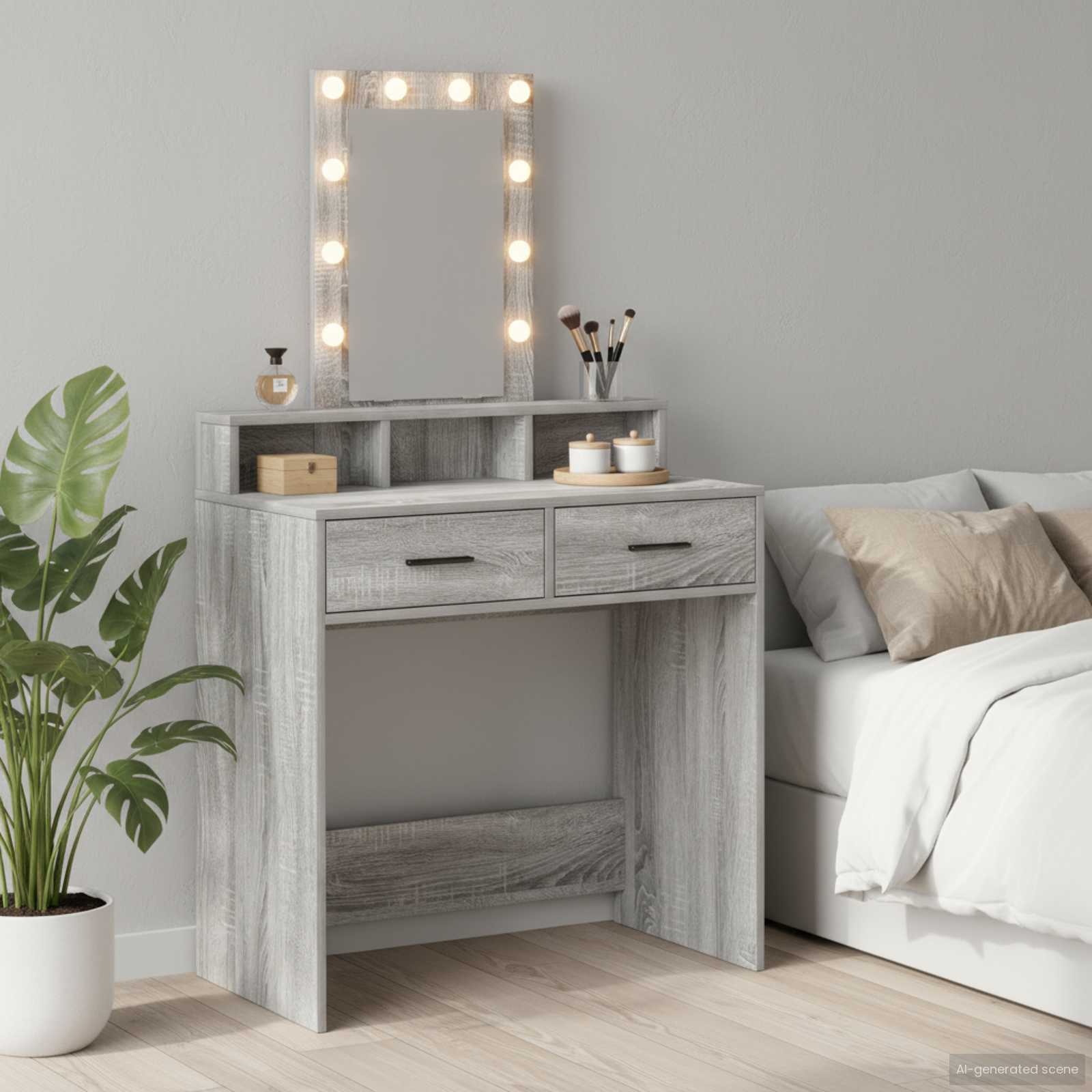 Table de Toilette Gris 79 x 41 x 140 cm Bois d'ingénierie - XIOS