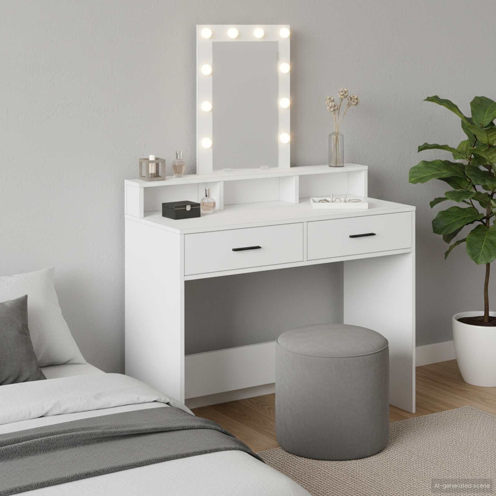 Table de Toilette Blanc 100 x 41 x 140 cm Bois d'ingénierie - XIOS